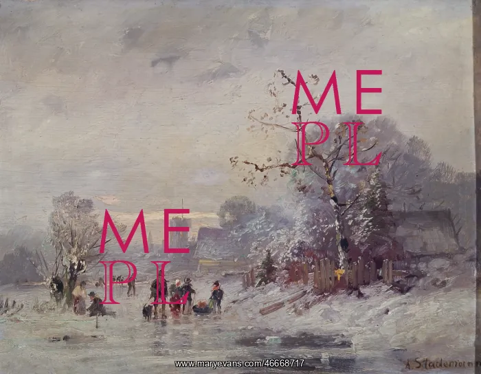 : Winter landscape by Adolf Stademann : Winter landscape by Adolf Stademann