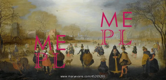 : Winter Landscape with Skaters : Winter Landscape with Skaters