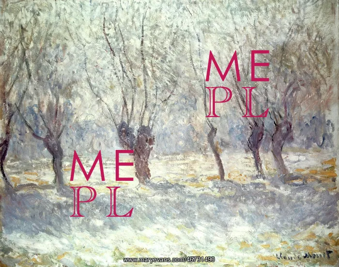 : Winter landscape with trees, by Claude Monet : Winter landscape with trees, by Claude Monet