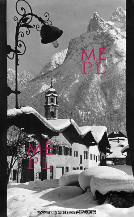 : Winter in Mittenwald, around 1920 : Winter in Mittenwald, around 1920