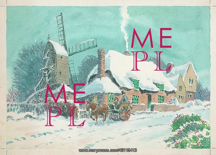 : Winter scene with horse and cart (Windmill) : Winter scene with horse and cart (Windmill)