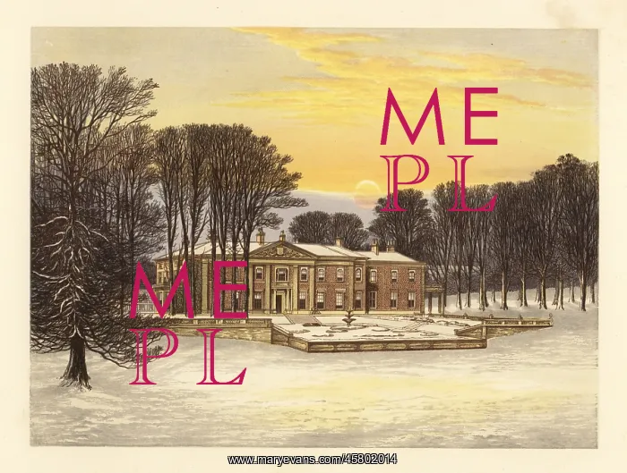 : Winter scene with the Down House, Dorsetshire, England : Winter scene with the Down House, Dorsetshire, England