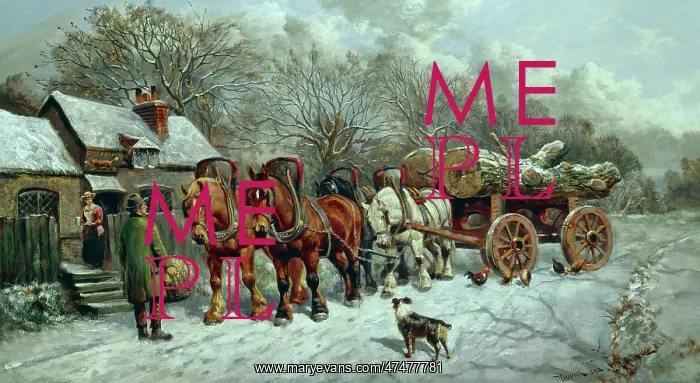 : Winter Scene with a Timber Drug : Winter Scene with a Timber Drug