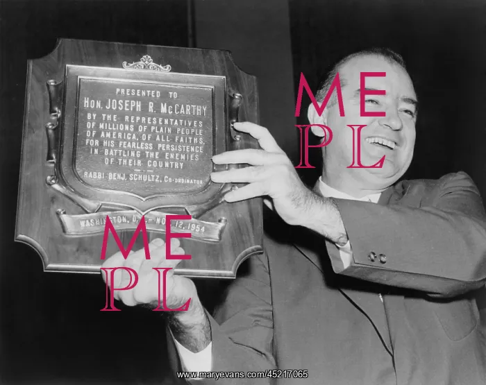 : Wisconsin Senator Joseph McCarthy displays ? : Wisconsin Senator Joseph McCarthy displays ?