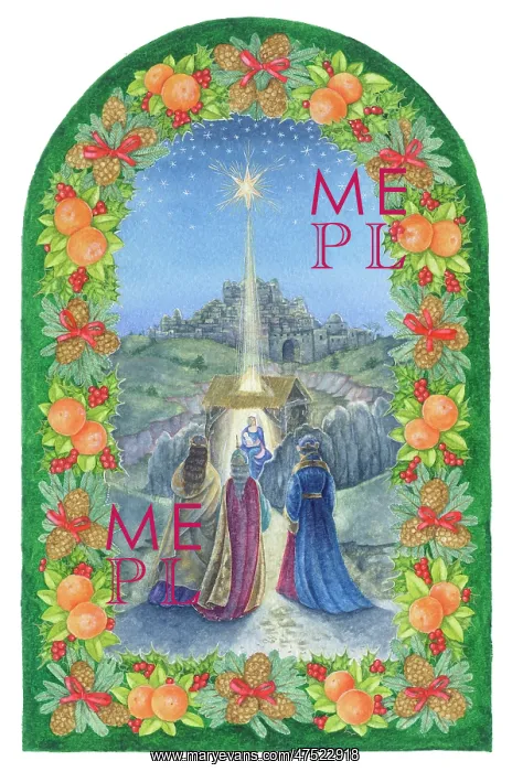 : The Three Wise Men approaching the stable : The Three Wise Men approaching the stable