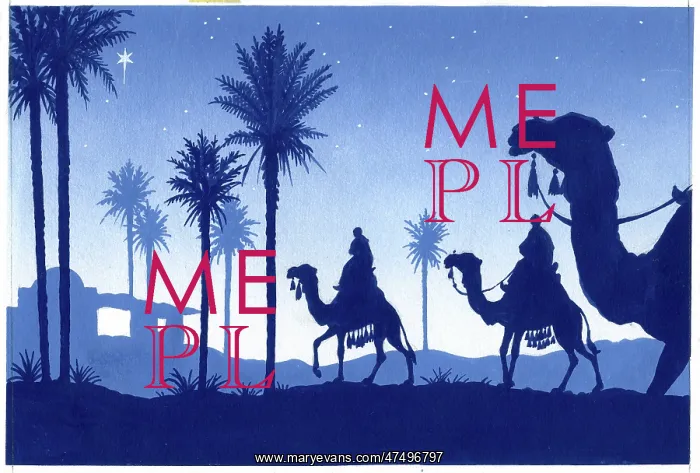 : Three Wise Men on camels at Bethlehem : Three Wise Men on camels at Bethlehem
