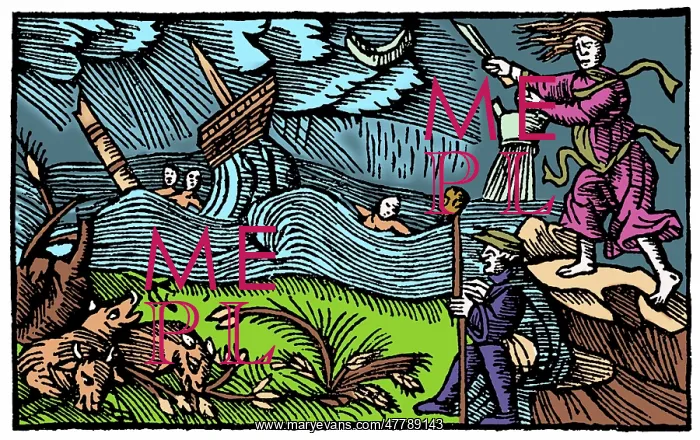 : Witch Causing a Storm at Sea : Witch Causing a Storm at Sea