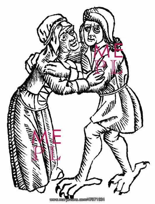 : Witch Embraces Claw-footed Devil, 1489 : Witch Embraces Claw-footed Devil, 1489