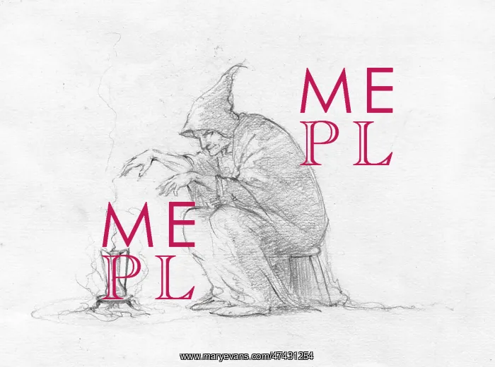 : A witch performing alchemy : A witch performing alchemy