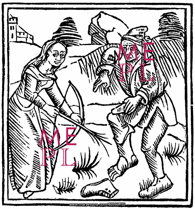 : Witch shooting a man in the foot with an enchanted : Witch shooting a man in the foot with an enchanted