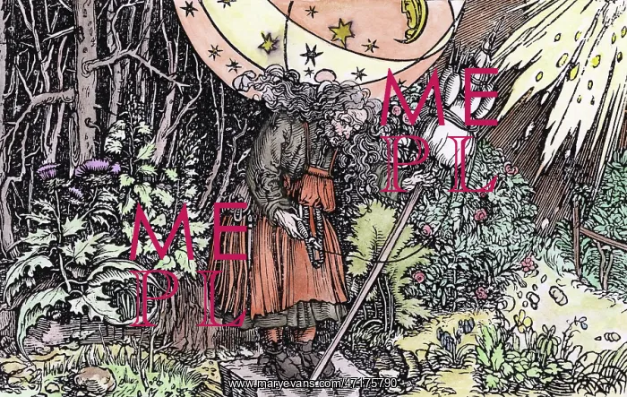 : Witch uses distaff summon up a storm, 1537 : Witch uses distaff summon up a storm, 1537