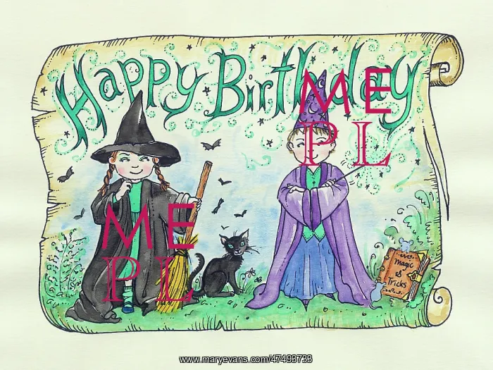 : A Witch and a Wizard with Happy Birthday : A Witch and a Wizard with Happy Birthday