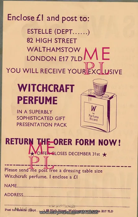  : Witchcraft Perfume order form