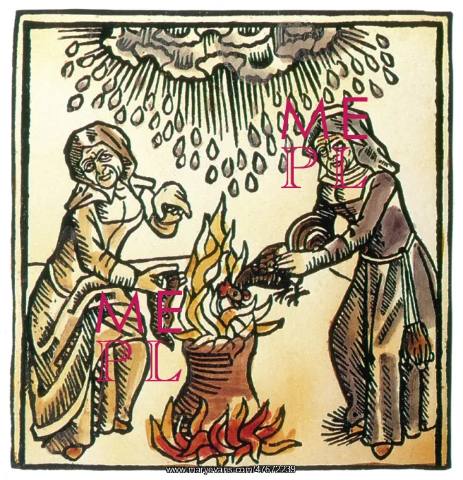 : Witches Casting Rain Spell, 1489 : Witches Casting Rain Spell, 1489