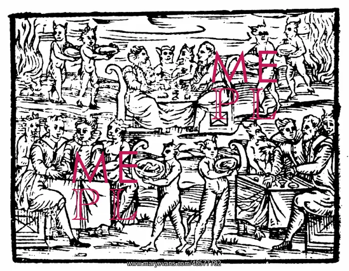 : Witches and sorcerers feasting at the Sabbath : Witches and sorcerers feasting at the Sabbath