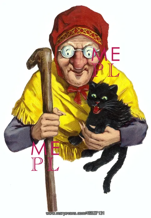  : witches, witch with black cat, Germany, circa