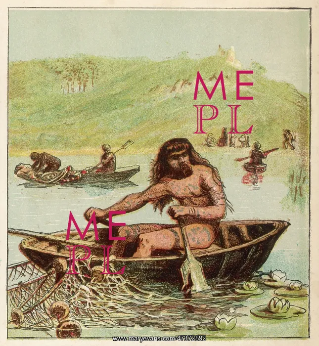 : WOADED BRITON IN CORACLE : WOADED BRITON IN CORACLE