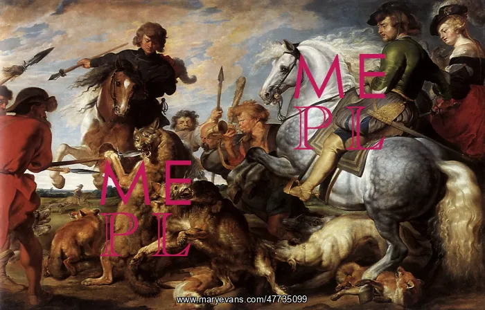  : A Wolf and Fox Hunt, by Rubens