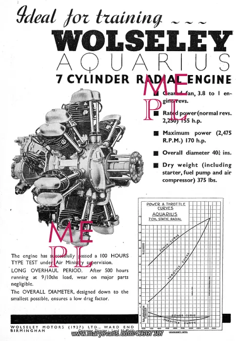 : Wolseley Aquarius Aero Engine : Wolseley Aquarius Aero Engine