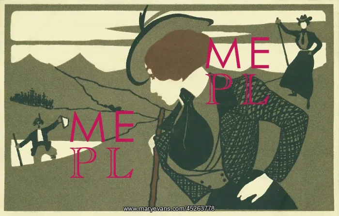 : Woman in alpine scene : Woman in alpine scene