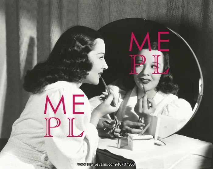 : Woman applying lip liner : Woman applying lip liner