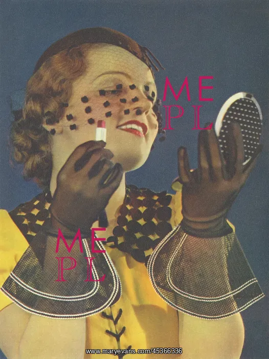  : Woman applying makeup
