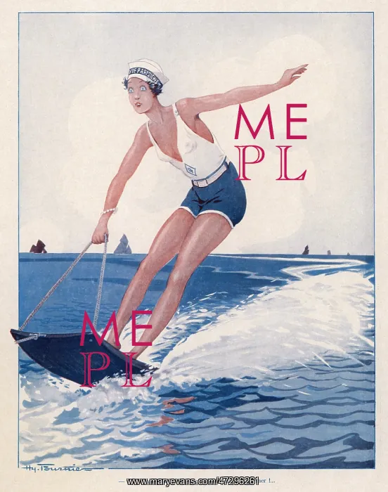 : WOMAN AQUAPLANING 1928 : WOMAN AQUAPLANING 1928