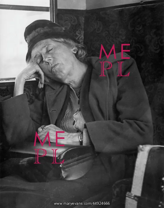  : Woman asleep on a train