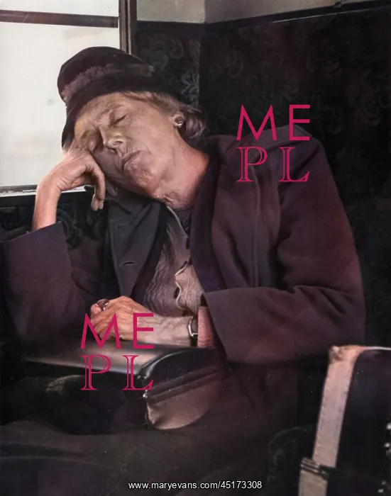  : Woman asleep on a train