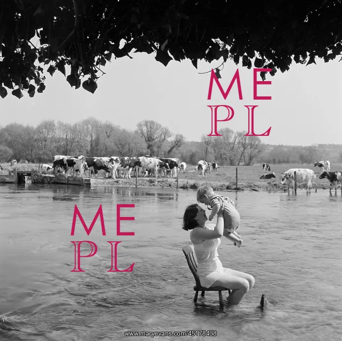 : Woman with baby in river : Woman with baby in river