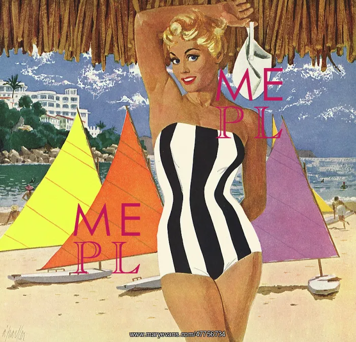  : Woman in Bathing Suit on Beach