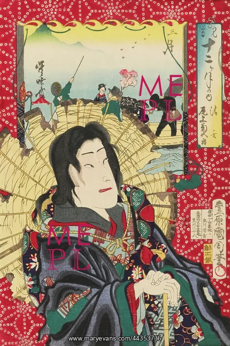 : Woman in front of battered umbrella : Woman in front of battered umbrella