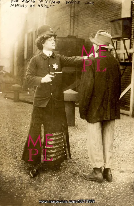 : A woman behaving as a policeman, original ? : A woman behaving as a policeman, original ?