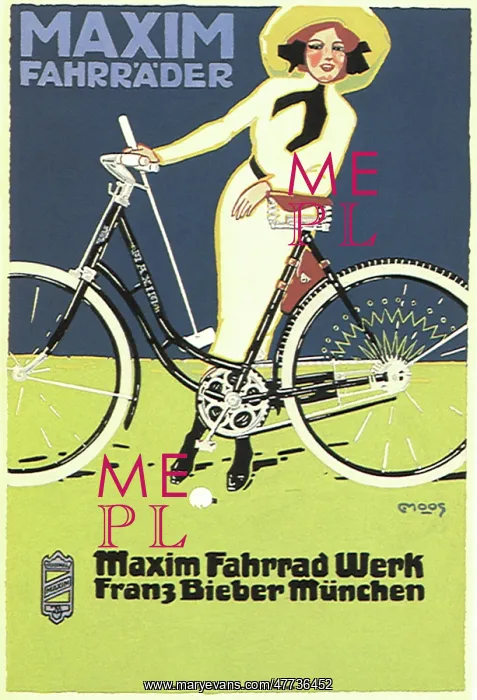 : Woman with Bicycle : Woman with Bicycle