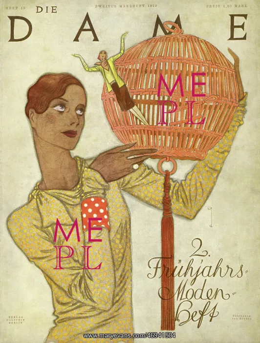 : WOMAN BIRD CAGE 1929 : WOMAN BIRD CAGE 1929