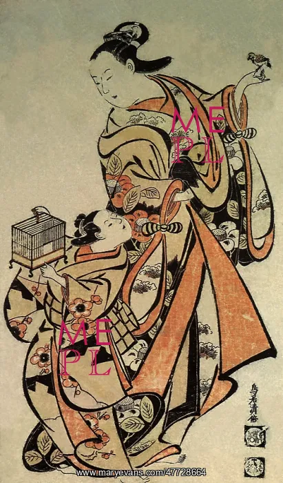  : Woman with a Bird, and Kamuro