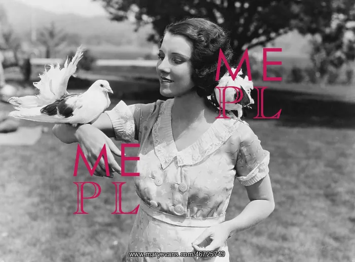 : Woman with birds : Woman with birds