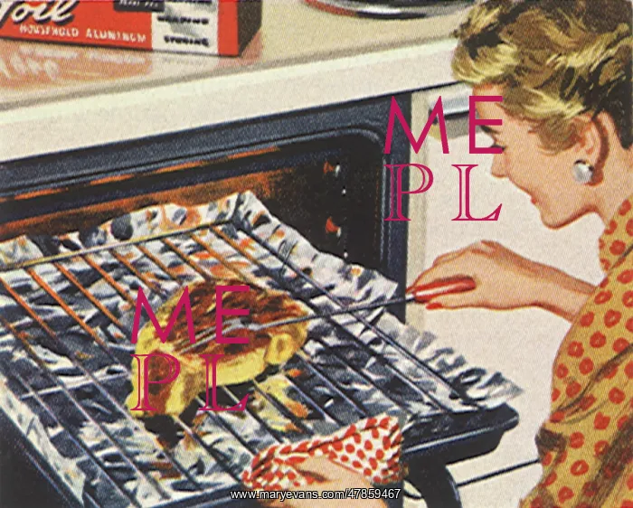 : Woman Broils Steak : Woman Broils Steak