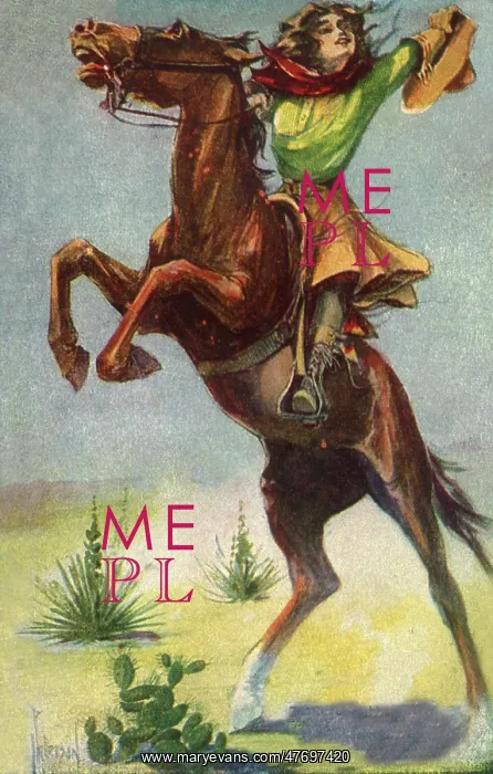  : Woman on Bronco