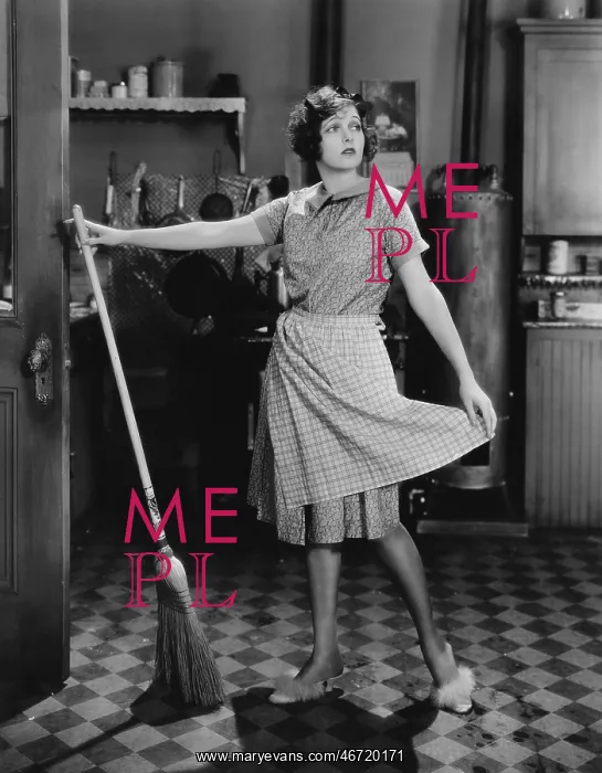 : Woman with broom : Woman with broom