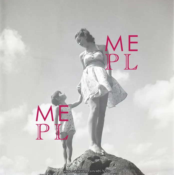 : Woman and child on a rock : Woman and child on a rock