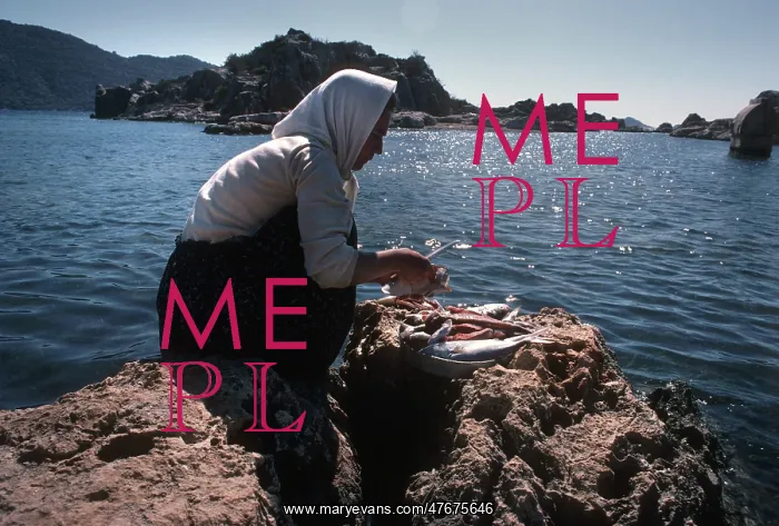 : Woman cleaning fish, Turkey : Woman cleaning fish, Turkey