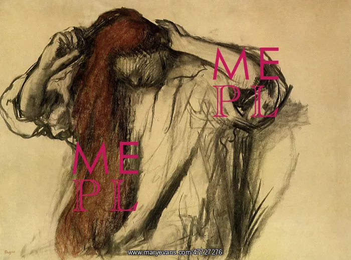 : Woman Combs Hair, by Degas