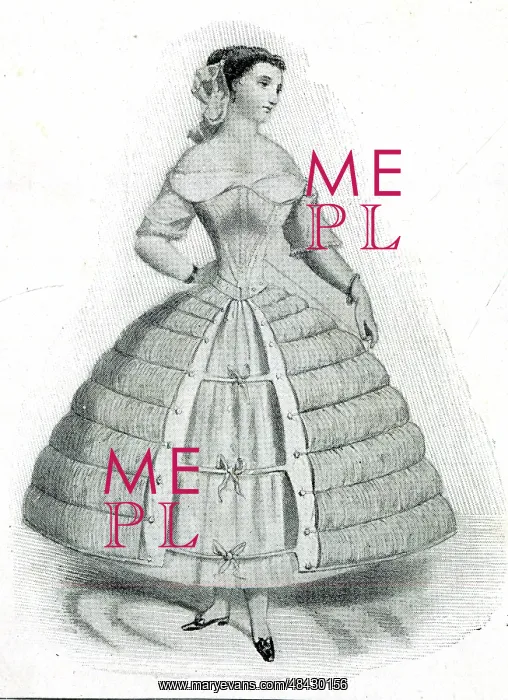 : Woman in a crinoline underskirt : Woman in a crinoline underskirt