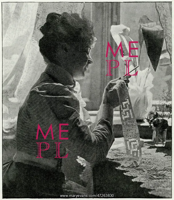 : Woman crocheting 1906 : Woman crocheting 1906