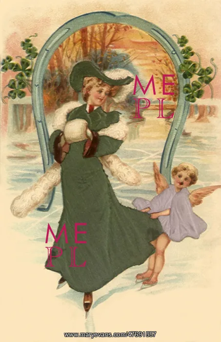 : Woman and Cupid Skate : Woman and Cupid Skate
