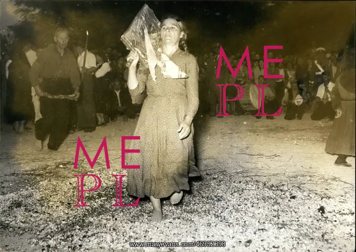 : Woman dancing on hot coals : Woman dancing on hot coals