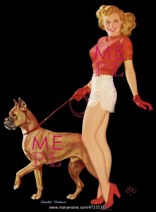 : Woman with Dog 1940s : Woman with Dog 1940s