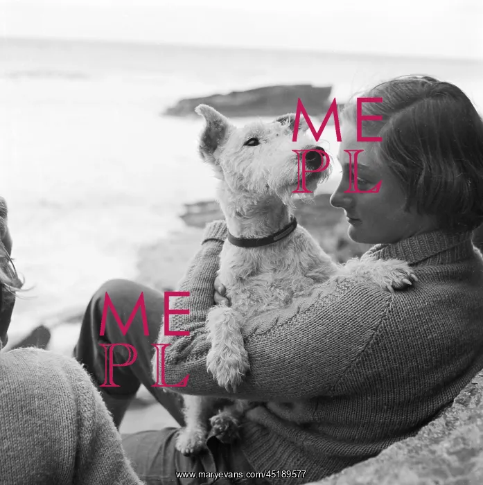 : A woman and her dog : A woman and her dog