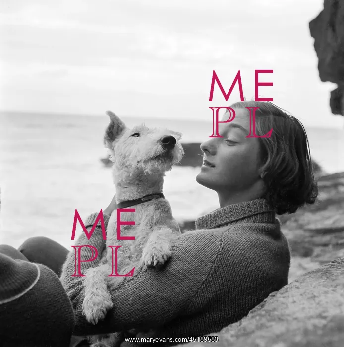 : A woman and her dog : A woman and her dog